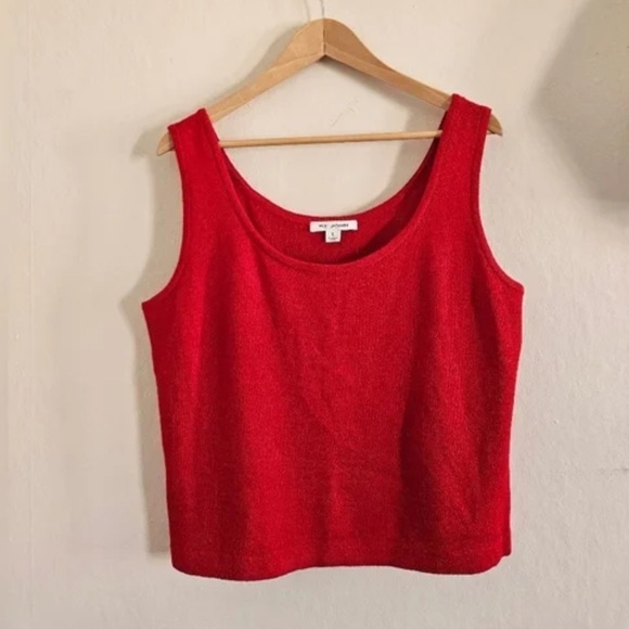 St. John- NWT Red Knit Scoop Neck Tank Top - Picture 1 of 4